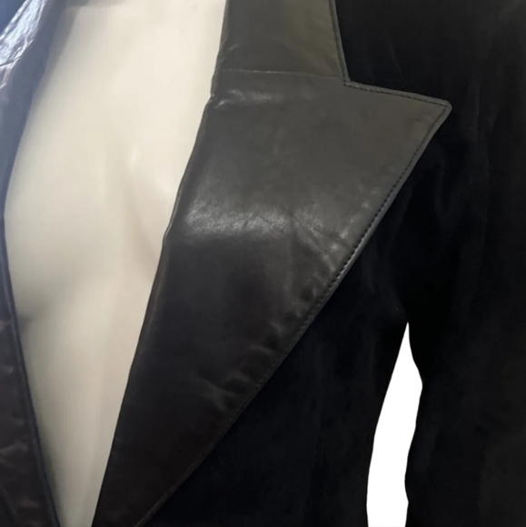 North Beach Leather Jacket Vintage 90s Size: S, Black Suede with Leather Details - Picture 11 of 12